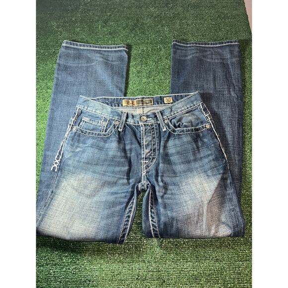 BKE Jeans Mens 30x32 Carter Buckle Denim Pant Faded Distressed - Picture 1 of 10